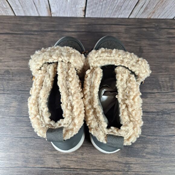 Clarks Breeze Glacier Faux Shearling Ankle Boots Women's Sz 5.5 M Dark Olive - Picture 6 of 9